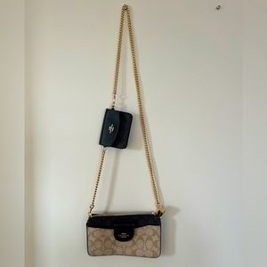 Coach Poppy Crossbody With Card Case In Blocked Signature Canvas